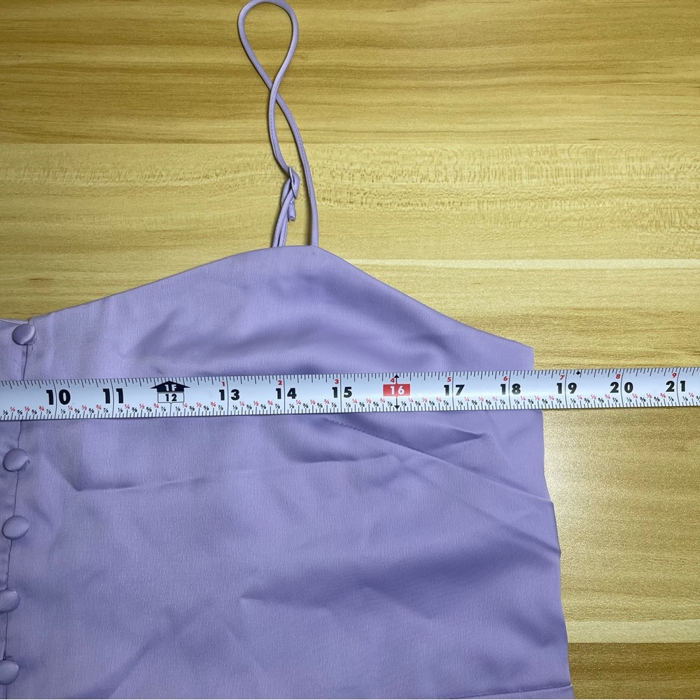 Urban Outfitters Lilac Padova Satin Button Front Mini Slip Dress size Large NWT - Picture 13 of 14